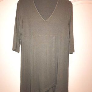 CUT LOOSE Grey V Neck Relaxed Fit Tunic Dress Size Medium